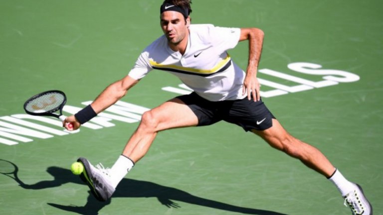 Федерер върви към защитата на титлата, която завоюва преди година. Победата му бе девета поредна в калифорнийската пустиня.