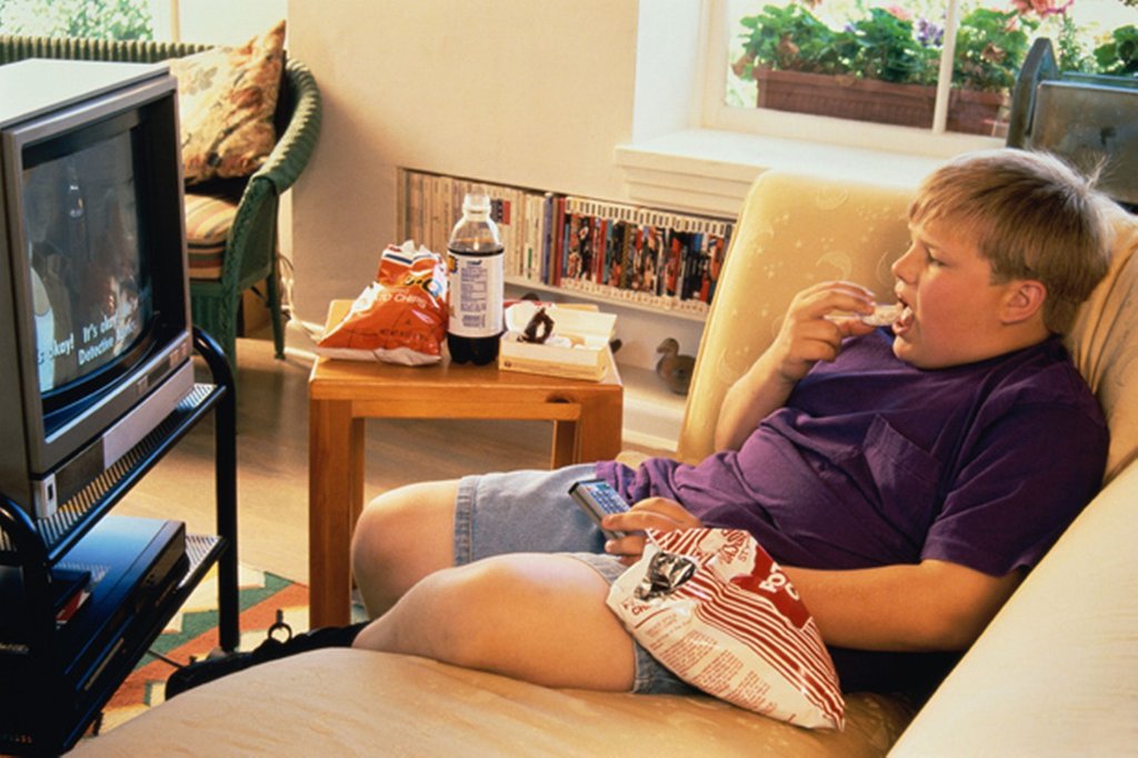 watching television