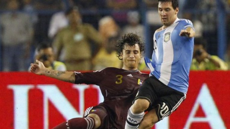 Фернандо Аморебиета не само че опази Лионел Меси, но и вкара гола за историческата първа победа на Венесуела срещу Аржентина