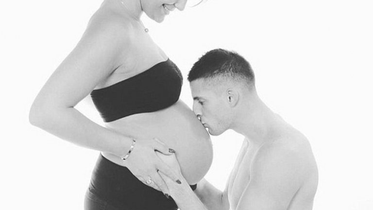 Кевин Миралас и бременната му съпруга Кристел.