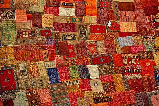 Пачуърк от килими в Маракеш, Мароко