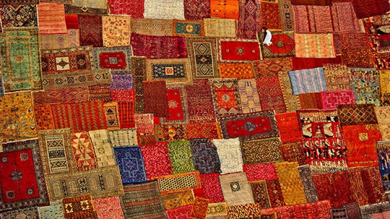 Пачуърк от килими в Маракеш, Мароко