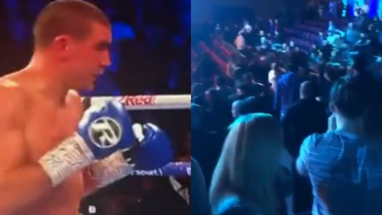 Не се случва само в България: Масов бой между фенове на Уест Хем и Милоул на боксов турнир (видео)