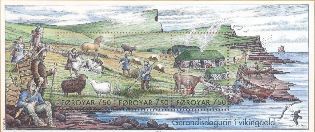 Faroe_stamps_515-517_everyday_life_in_the_viking_age