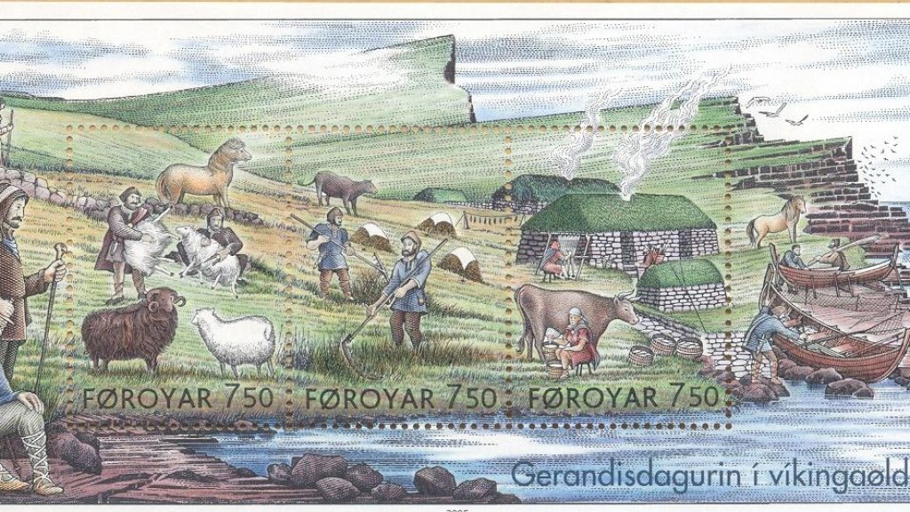 Faroe_stamps_515-517_everyday_life_in_the_viking_age