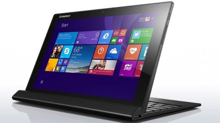 При Lenovo Miix 3 екранът се закрепва за базата без панти