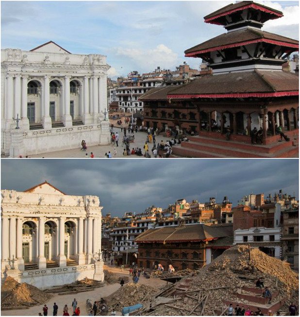 Басантапур Дурбар - преди и след земетресението
