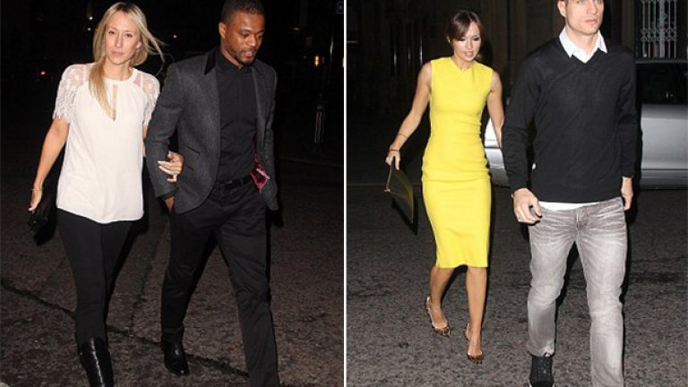 Партньори в отбраната - Патрис Евра и Сандра (вляво)  Неманя Видич и Ана Иванович (вдясно).