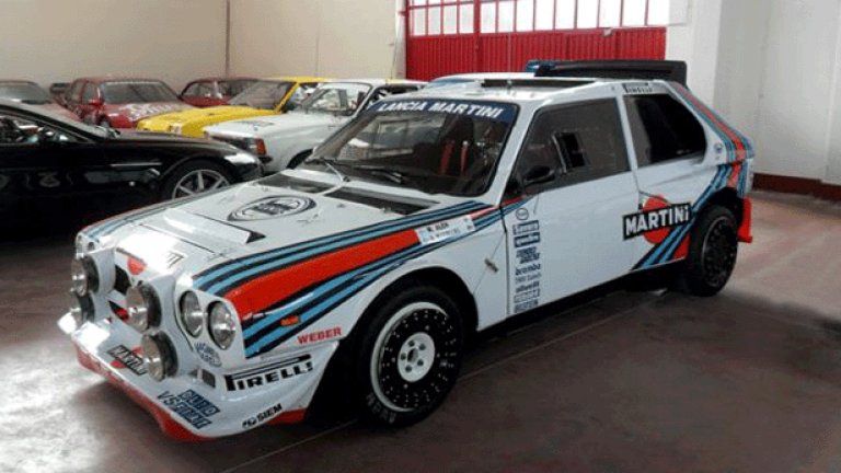 Lancia Delta S4
(продавач Autoieri, Италия)
Цена: 430 000 евро

Delta S4 е един от култовите автомобили в историята на Световния рали шампионат и един от тези, заради които група В отива в историята. Автомобилът, който се продава в Италия е бил каран от бившия световен шампион Марку Ален, който до 2011 държи рекорда за най-много спечелени скоростни отсечки в WRC. През 2011 рекордът му е подобрен от Себастиен Льоб.
Специално за този автомобил няма много информация. Продавачът твърди, че колата е напълно възстановена, изминала е 25 000 километра, а мощността й е около 450 конски сили. Няма обаче потвърждение, че тази Delta S4 е оборудвана с оригиналния си състезателен двигател – 1,8-литров 4-цилиндров двигател с турбо и механичен компресор. По официални данни на Lancia мощността на S4 е била 480 конски сили, а ускорението от 0 до 100 км/ч става за 2,3 секунди. Естествено, колата се продава в цветовете на заводския тим на Lancia от средата на 80-те години – с основен спонсор Martini.