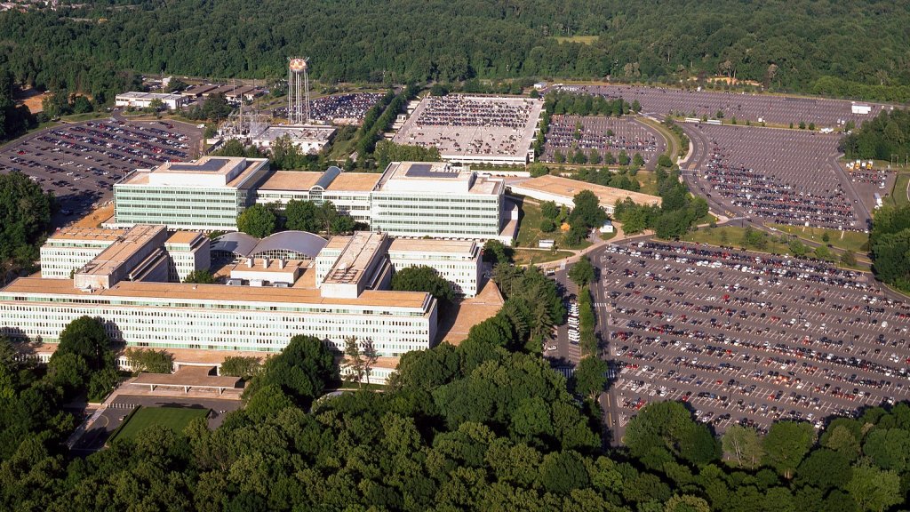 Aerial view of the Central Intelligence Agency headquarters.