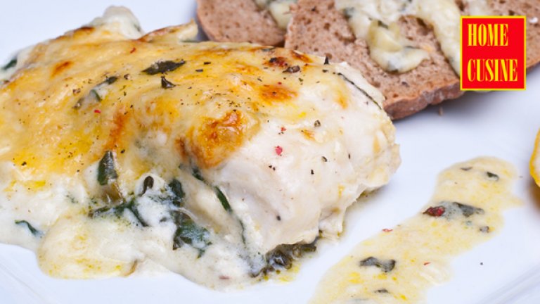 Маслена риба със спанак