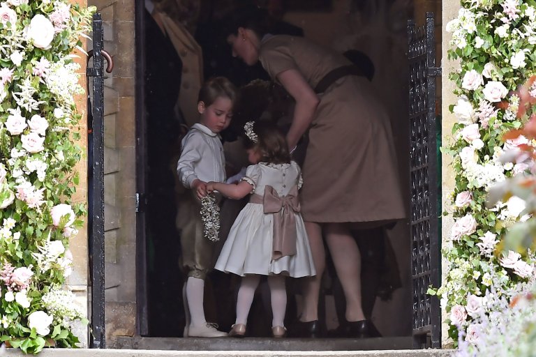 Мария Борало с принц Джордж и принцеса Шарлот