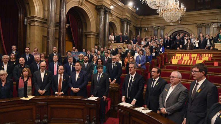 Заседанието на каталунския парламент, на което бе обявена независимостта