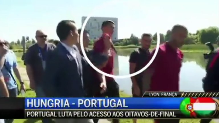 Роналдо се обиди на репортер и хвърли микрофона му в езеро (видео)