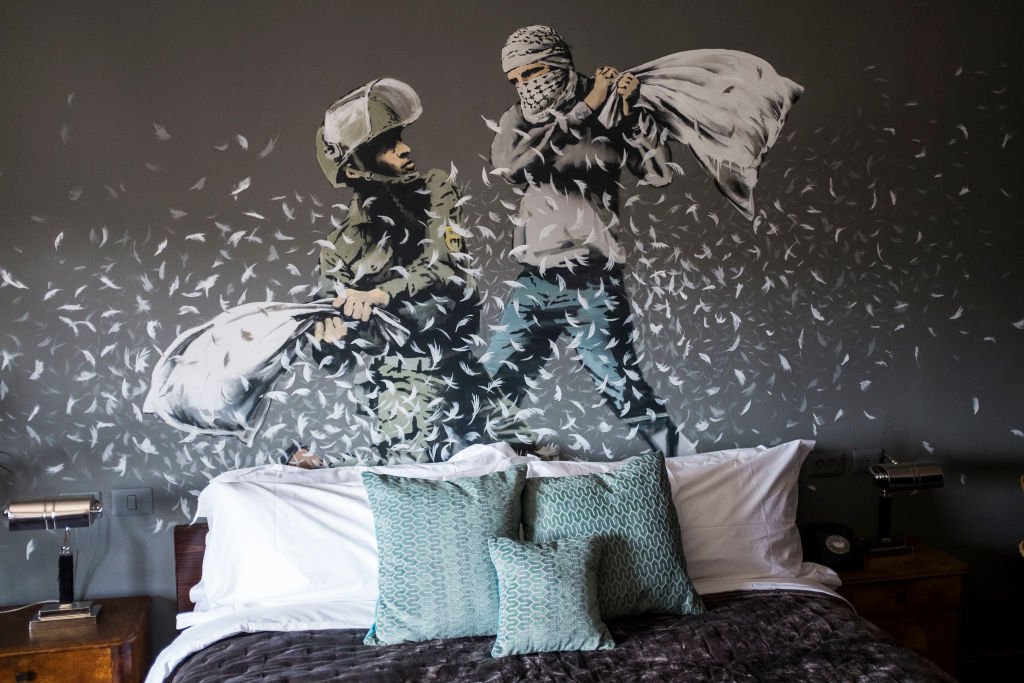 British Artist Banksy Opens Walled Off Hotel In Bethlehem