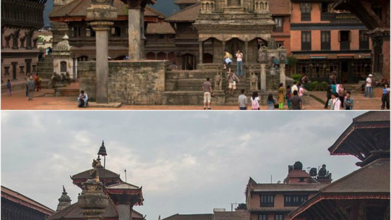 Катманду - преди и след земетресението