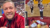 Неадекватен Конър прати в болница баскетболен талисман (видео)