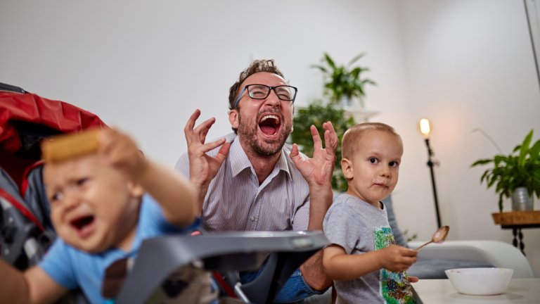Single dad going nuts at home with two boys.