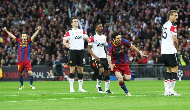 Герой на финал II: Меси вкарва втория си гол на финал, ракетен удар отдалеч пак срещу Юнайтед (3:1 през 2011-а).