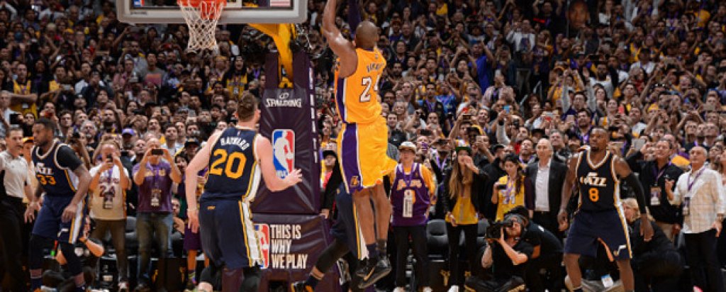 Лейкърс изоставаха 15 точки, а Кобе не отбеляза нито една точка в първите си 12 минути на паркета, но всичко завърши подобаващо и с щастлив край.