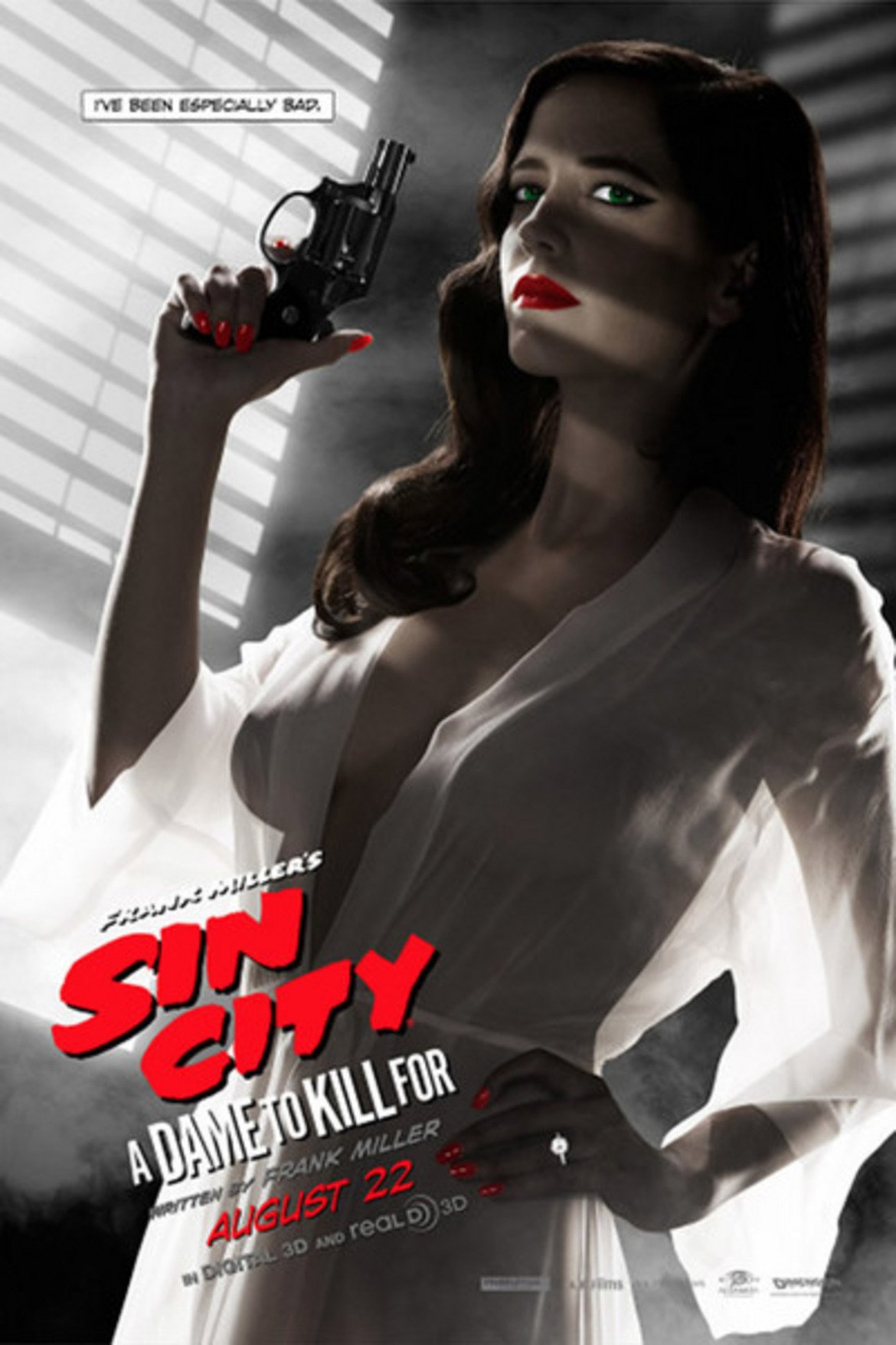 Sin City: A Dame To Kill For / Град на греха: Жена, за която да убиваш 
Постерът на втория филм по Sin City е забранен за прекалената голота на Ева Грийн на него. Според регулаторите снимката на изкусителната актриса, играеща фатална жена, е твърде разкриваща и причина за това са очерталите се зърна на гърдите й под ефирния халат. Но все пак става въпрос за филм, който продава най-вече с наличието на пресексуализирани жени, насилие и оръжия.