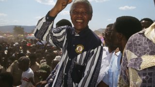 Nelson Mandela Campaigns in Transvaal for First Free Presidential Election