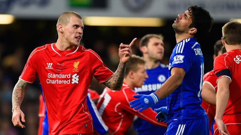 Диего Коща и Мартин Шкъртел отново се сблъскаха при победа на Ливърпул