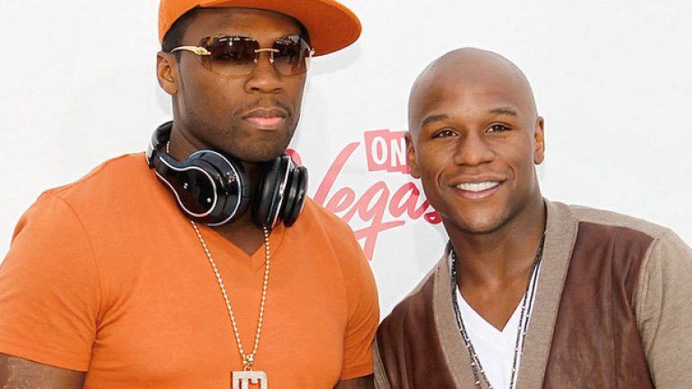 50 Cent, Мейуедър
Рапърът заложи 1.6 млн. долара за победа на приятеля си Флойд.