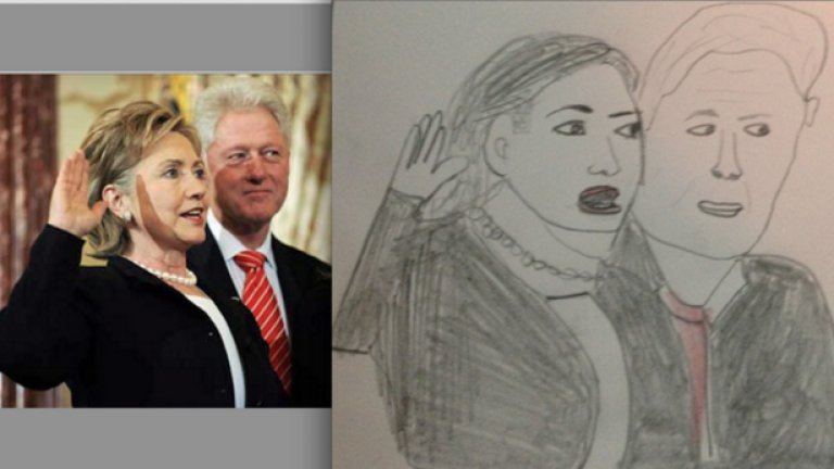 Портрет на Хилъри и Бил Клинтън