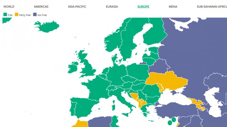 Според доклада на Freedom House за 2018 г. страната ни е на предпоследно място в ЕС по този показател