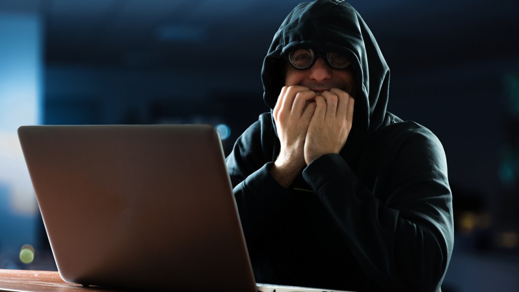 Nerd in front of his computer