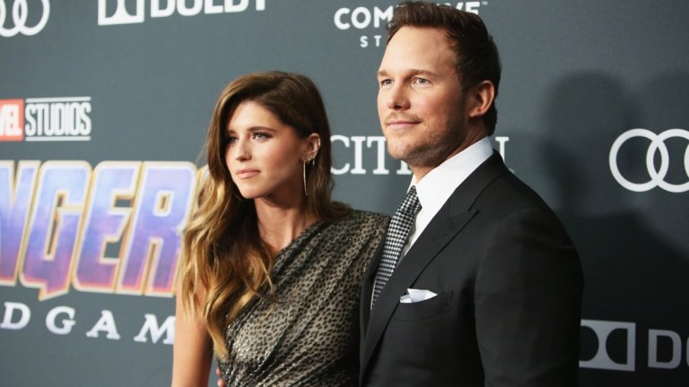 Крис Прат (Стар-лорд) и годеницата му Катрин Шварценегер, дъщеря на сещате-се-кого.