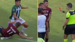 Играч бе изгонен, след като бе ударен в лицето, но, падайки, счупи крак на противник (видео)