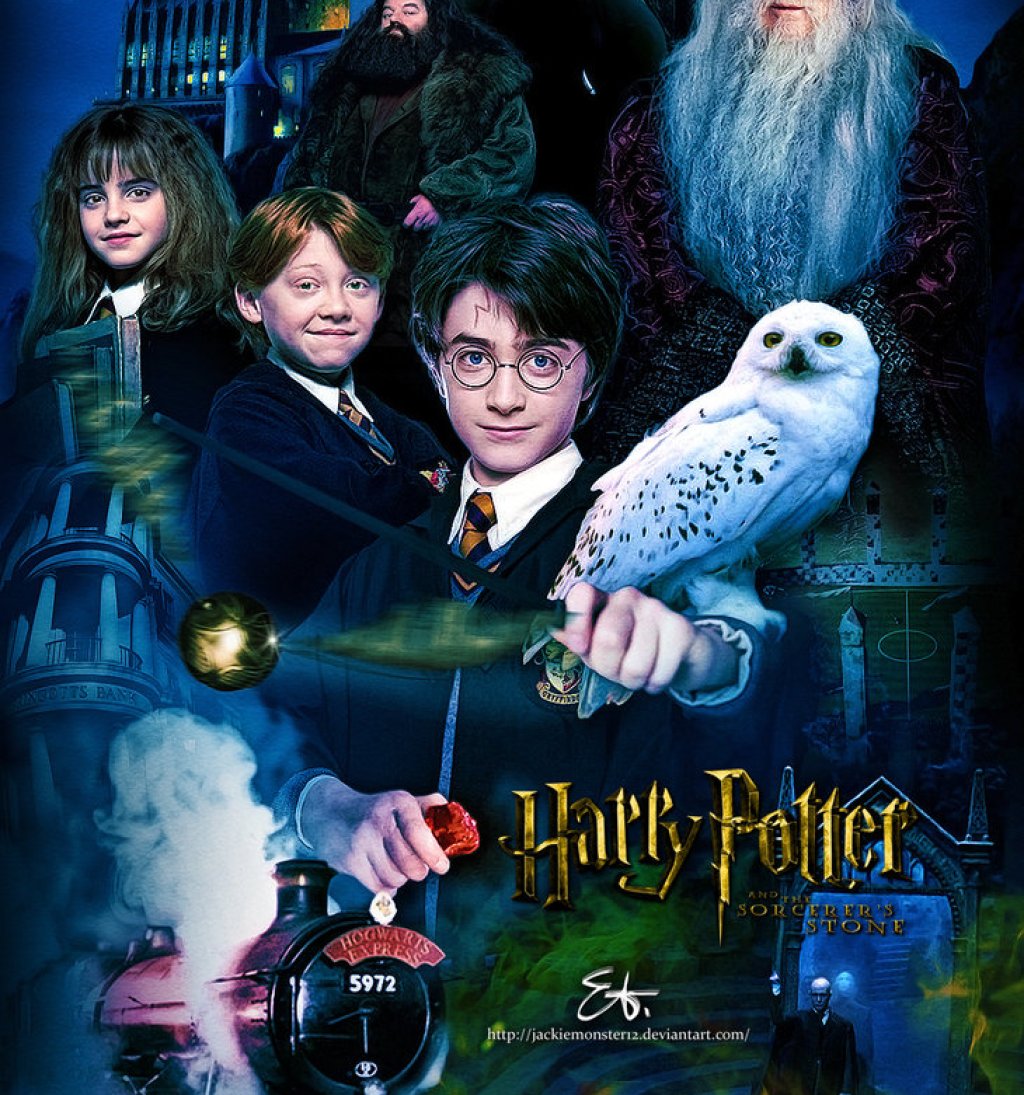4. \"Harry Potter And The Sorcerer\'s Stone\" 
2001 
Филмът изкарва четвъртото си място с точки от носталгия. Въпреки, че не е толкова добър, в него за първи път феновете видяха светът магическият свят от книгите за Хари Потър.