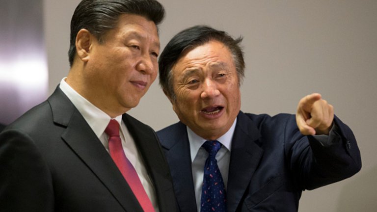 Президентът на Китай Си Дзинпин и Рен Женгфей в Huawei