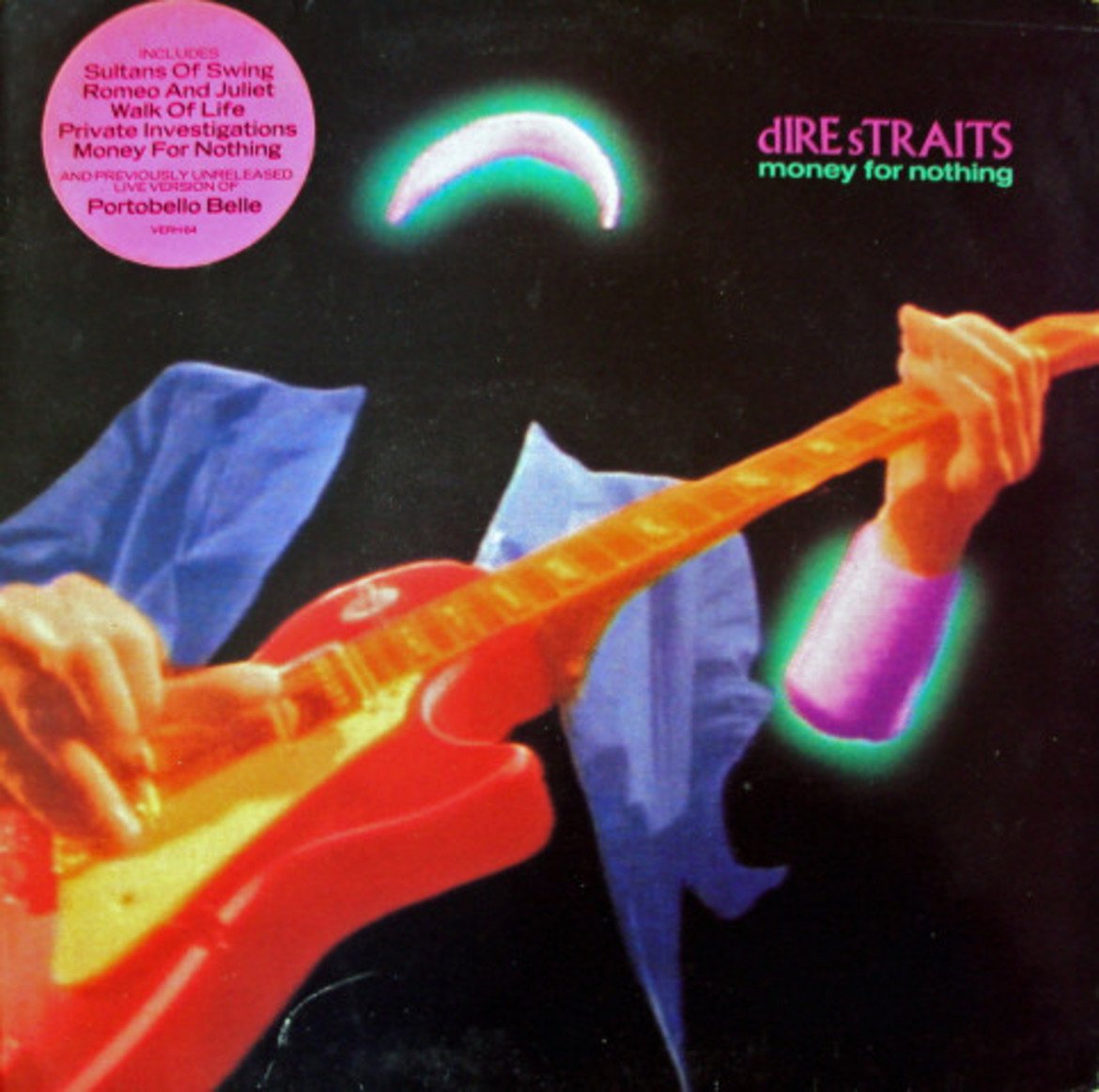 Dire Straits - Money For Nothing 
След като предния път най-срамно пропуснахме Dire Straits, сега няма как да ги подминем. Големият дебат тук беше между Money For Nothing и Sultans Of Love, но все пак резкият, насечен звук от китарата на Марк Нопфлър тук надделя. 