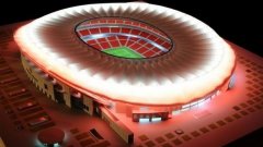Колизеум през деня, стадионът ще заблести в цветовете на Атлетико вечер и по време на двубоите.
