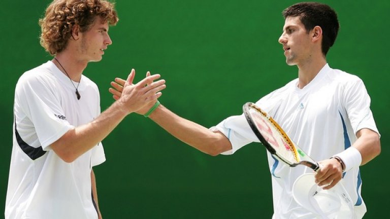 2007 г. Младият Ноле и ... младият Мъри. Двамата са добри приятели и големи съперници на корта и днес.