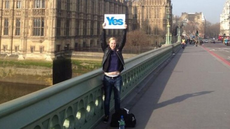 Страстта й към политиката се разпалва по време на кампанията за референдума за независимост на Шотландия