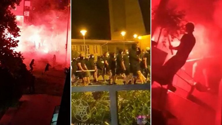 Хулигани на Динамо и Легия оплискаха Загреб с кръв (видео)