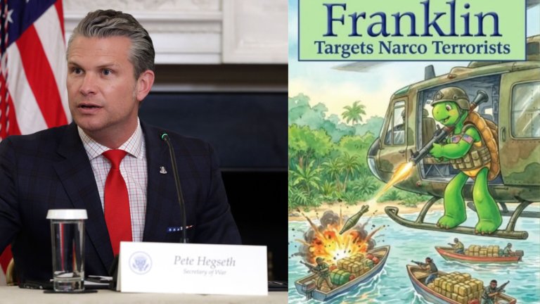 Публикация на Пийт Хегсет използва детския герой за агресивна политика срещу наркотрафиканти