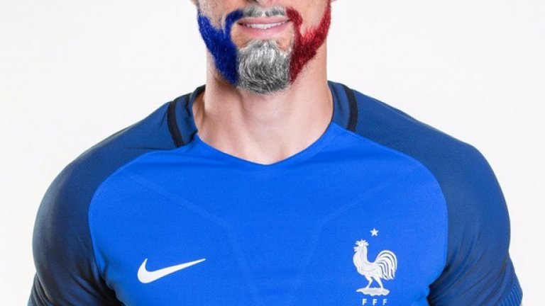 Оливие Жиру обеща да боядиса брадата си в цветовете на националния флаг, ако Франция спечели домашното Евро 2016