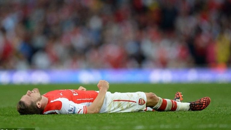 Аарън Рамзи, Арсенал
През 2010 Рамзи счупи крак и беше застрашен да сложи край на футболната си кариера, но успя да се възстанови напълно. В последните сезони обаче редовно се контузва и пропуска по няколко мача на Арсенал.