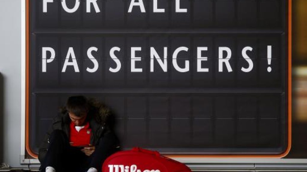 Security gates are closed during a strike in Frankfurt airport