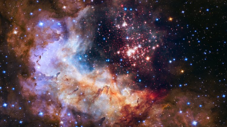 Звездният клъстер Westerlund 2, видян през "Хъбъл". Вижте в галерията някои от най-внушителните космически явления, достигнали до нас благодарение на орбиталния телескоп.
