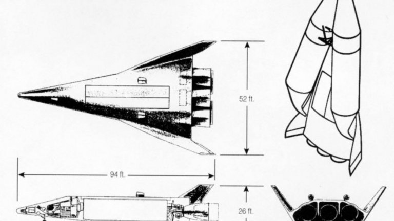 7. Lockheed Starclipper
Дългият 56 метра Starclipper е трябвало да доведе до началото на нова ера в конструкцията на космически совалки в САЩ. Тя е била най-големия подобен проект през 60-те години. Планът е бил да освобождава своя горивен резервоар и след обратното навлизане в атмосферата да разтваря крилата си, за да се приземи безопасно. Проектът за гигантската совалка обаче така и не става реалност.
