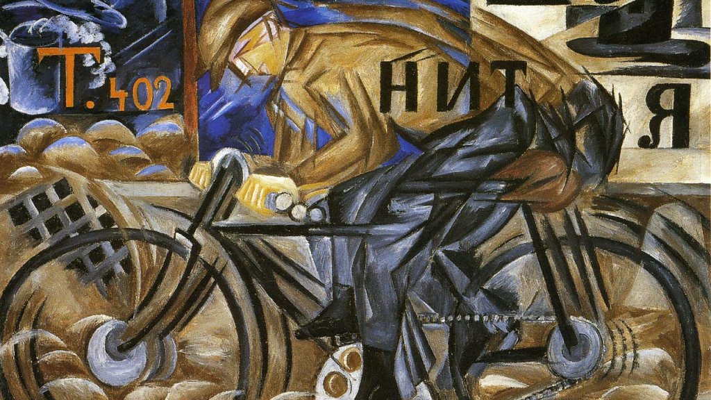 Natalia_Goncharova,_1913,_The_Cyclist,_oil_on_canvas,_78_x_105_cm,_The_Russian_Museum,_St.Petersburg