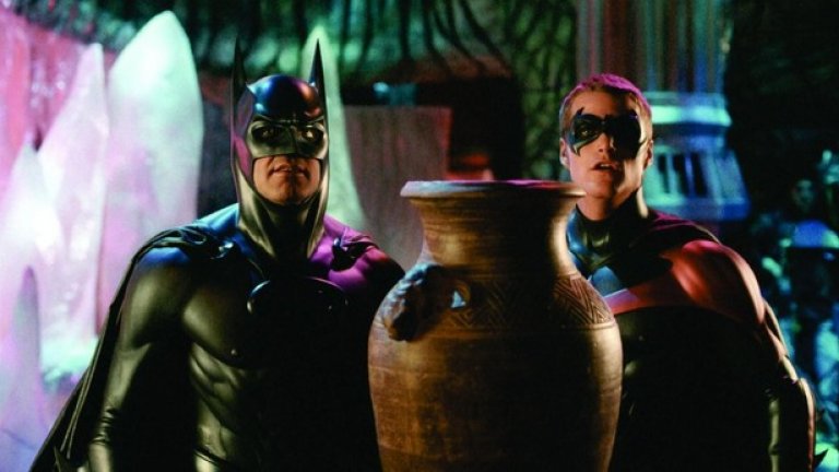 Джордж Клуни и Крис О'Донъл в подигравания "Батман и Робин" (1997)
