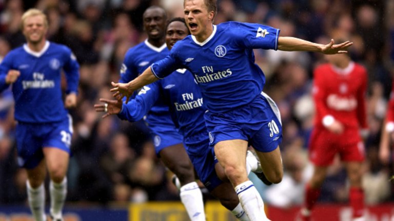 Йеспер Гронкяер
Авторът на победния гол срещу Ливърпул през пролетта на 2003-та и асистент за първото попадение на Челси на 17-и август на "Анфийлд". След "сините" той игра за Бирмингам, Атлетико Мадрид, Щутгарт, Копенхаген и др.