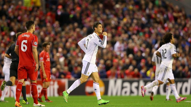 2014/15: Ливърпул - Реал Мадрид 0:3 - "бял" рецитал на Роналдо и Бензема в Англия